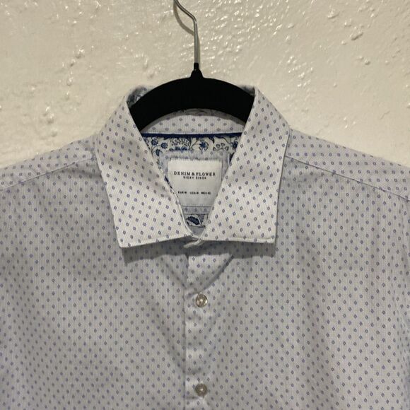 D & F Ricky Singh Mens Button Down Long Sleeve Like New Size Medium - Picture 3 of 6